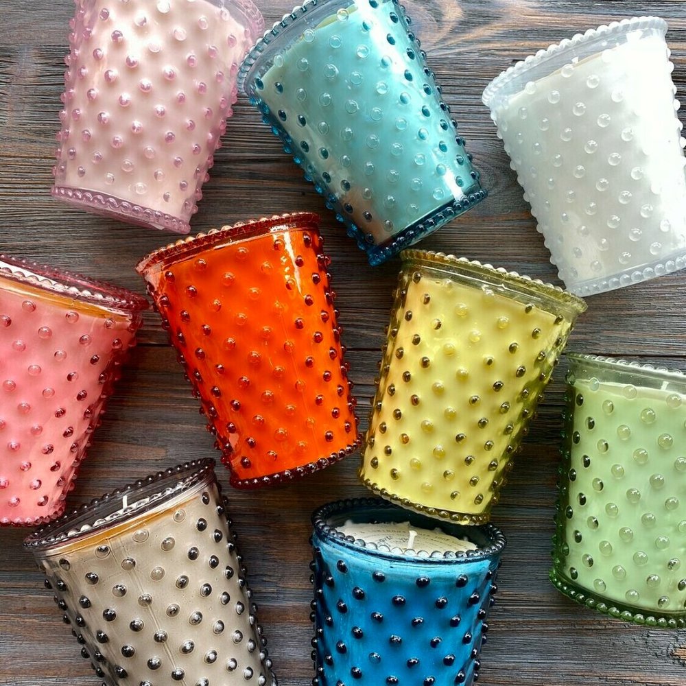 Lavender & Grapefruit Hobnail Glass Candle - NWT - Picture 6 of 15